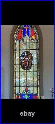 Antique stained glass windows church