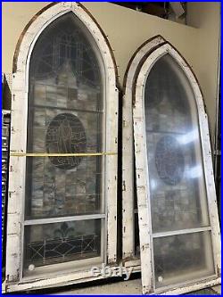 Antique stained glass windows church