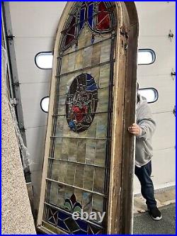 Antique stained glass windows church