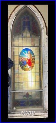 Antique stained glass windows church