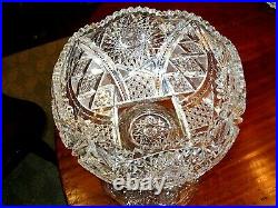 Antique vintage brilliant period cut glass lead crystal punch bowl