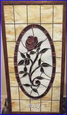 Antique vintage leaded stained glass panel