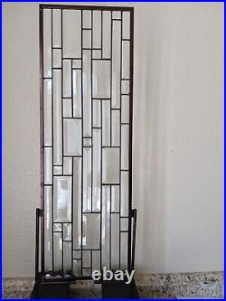 Artfully Arranged -Clear Beveled Stained Glass Window Hanging 28 ½ x 9 ½