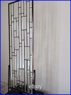 Artfully Arranged -Clear Beveled Stained Glass Window Hanging 28 ½ x 9 ½
