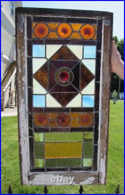 Arts and Crafts C 1910 Art Glass Window Super Example