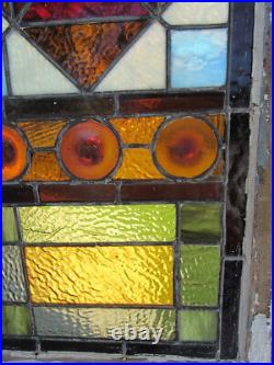 Arts and Crafts C 1910 Art Glass Window Super Example