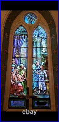 +++ Authentic Signed Tiffany Studios Church Religious Stained Glass Window +++