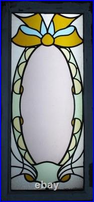 BEAUTIFUL ABSTRACT LARGE LEADED ENGLISH STAINED GLASS WINDOW 20 1/2 x 44 1/2