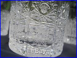 BOHEMIA QUEEN HAND CUT 24% LEAD CRYSTAL WHISKY GLASS 11 OZ (320 ml) MINT 6 PC
