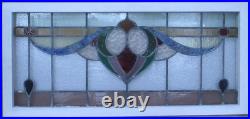Beautiful Abstract Old English Leaded Stained Glass Window Transom 38.75 X 18