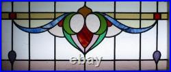 Beautiful Abstract Old English Leaded Stained Glass Window Transom 38.75 X 18