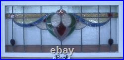 Beautiful Abstract Old English Leaded Stained Glass Window Transom 38.75 X 18