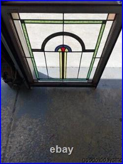 Beautiful Antique 1920's Chicago Bungalow Style Stained Leaded Glass Window