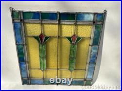 Beautiful Antique Chicago Stained Leaded Glass Window 24 x 24