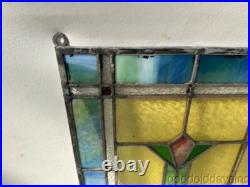 Beautiful Antique Chicago Stained Leaded Glass Window 24 x 24