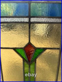 Beautiful Antique Chicago Stained Leaded Glass Window 24 x 24