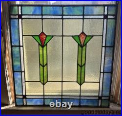 Beautiful Antique Chicago Stained Leaded Glass Window 24 x 24