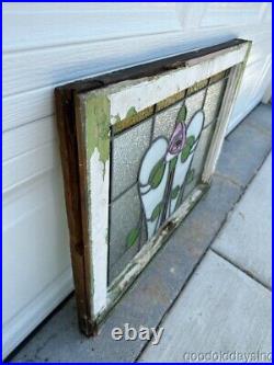 Beautiful Antique Chicago Stained Leaded Glass Window 28 x 24