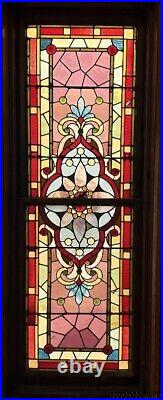 Beautiful Antique Chicago Stained Leaded Glass Window Circa 1890 Transom