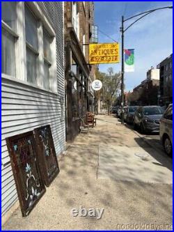 Beautiful Antique Chicago Stained Leaded Glass Window Circa 1890 Transom