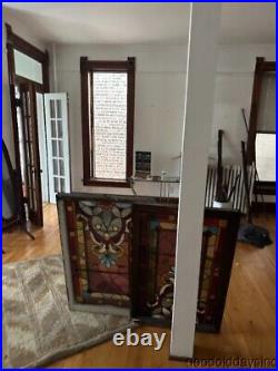 Beautiful Antique Chicago Stained Leaded Glass Window Circa 1890 Transom