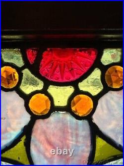 Beautiful Antique Chicago Stained Leaded Glass Window Circa 1890 Transom