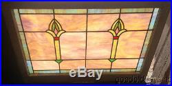 Beautiful Antique Stained Leaded Glass Transom Window From Chicago 38 x 25