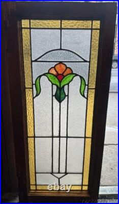Beautiful Antique Stained Leaded Glass Window 41x18 from Chicago Circa 1915 Beautiful Antique Stained Leaded Glass Window 41x18 from Chicago Circa 1915