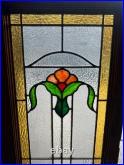 Beautiful Antique Stained Leaded Glass Window 41x18 from Chicago Circa 1915 Beautiful Antique Stained Leaded Glass Window 41x18 from Chicago Circa 1915