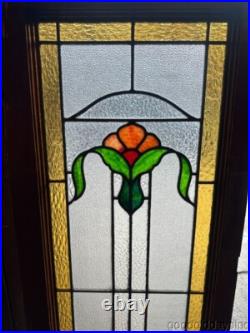 Beautiful Antique Stained Leaded Glass Window 41x18 from Chicago Circa 1915 Beautiful Antique Stained Leaded Glass Window 41x18 from Chicago Circa 1915