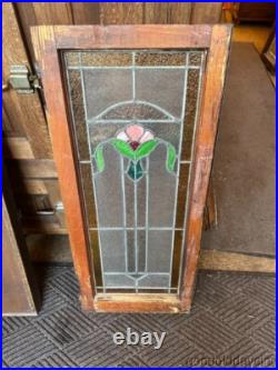 Beautiful Antique Stained Leaded Glass Window 41x18 from Chicago Circa 1915 Beautiful Antique Stained Leaded Glass Window 41x18 from Chicago Circa 1915