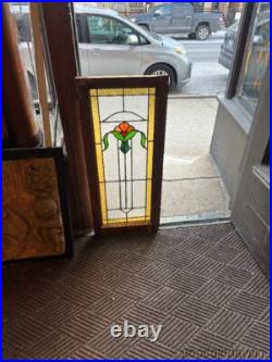 Beautiful Antique Stained Leaded Glass Window 41x18 from Chicago Circa 1915 Beautiful Antique Stained Leaded Glass Window 41x18 from Chicago Circa 1915