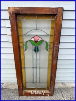 Beautiful Antique Stained Leaded Glass Window 41x18 from Chicago Circa 1915 Beautiful Antique Stained Leaded Glass Window 41x18 from Chicago Circa 1915