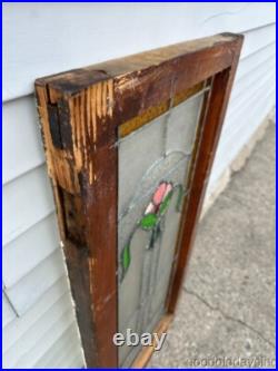 Beautiful Antique Stained Leaded Glass Window 41x18 from Chicago Circa 1915 Beautiful Antique Stained Leaded Glass Window 41x18 from Chicago Circa 1915
