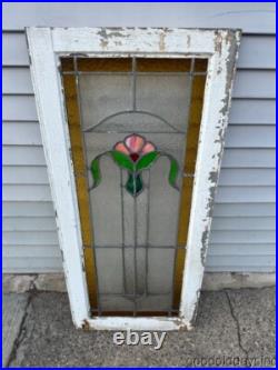 Beautiful Antique Stained Leaded Glass Window 41x18 from Chicago Circa 1915 Beautiful Antique Stained Leaded Glass Window 41x18 from Chicago Circa 1915