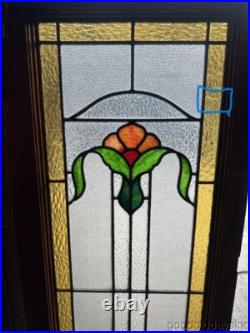 Beautiful Antique Stained Leaded Glass Window 41x18 from Chicago Circa 1915 Beautiful Antique Stained Leaded Glass Window 41x18 from Chicago Circa 1915