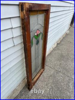 Beautiful Antique Stained Leaded Glass Window 41x18 from Chicago Circa 1915 Beautiful Antique Stained Leaded Glass Window 41x18 from Chicago Circa 1915