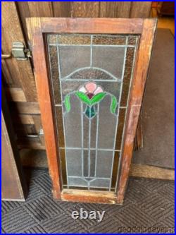 Beautiful Antique Stained Leaded Glass Window 41x18 from Chicago Circa 1915 Beautiful Antique Stained Leaded Glass Window 41x18 from Chicago Circa 1915