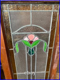 Beautiful Antique Stained Leaded Glass Window 41x18 from Chicago Circa 1915 Beautiful Antique Stained Leaded Glass Window 41x18 from Chicago Circa 1915