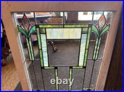 Beautiful Antique Stained Leaded Glass Window Circa 1920 33 x 24