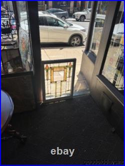 Beautiful Antique Stained Leaded Glass Window Circa 1920 33 x 24