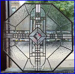 Beautiful Beveled Leaded Glass Octagon Window 24