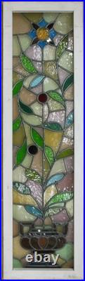 Beautiful Edwardian Large Old English Leaded Stained Glass Window 13 X 44.75