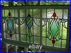 Beautiful English Triple Window Pattern Set of Stained Glass Windows 0 S&H
