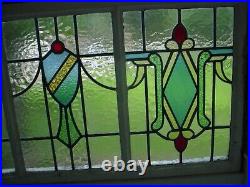 Beautiful English Triple Window Pattern Set of Stained Glass Windows 0 S&H