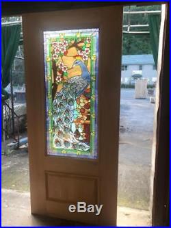 Beautiful Leaded Stained Glass Peacock Exterior Or Interior Door Jhl2167-4