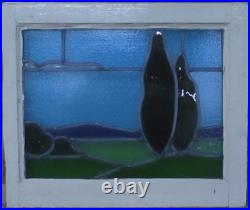 Beautiful Scene Old English Leaded Stained Glass Window 20.75 X 17