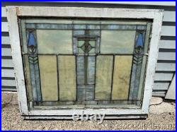 Beautiful Stained Leaded Glass Window 30 x 25