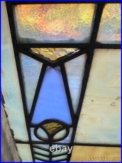 Beautiful Stained Leaded Glass Window 30 x 25