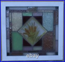 Beautiful Victorian Floral Old English Leaded Stained Glass Window 20 X 19 Beautiful Victorian Floral Old English Leaded Stained Glass Window 20 X 19